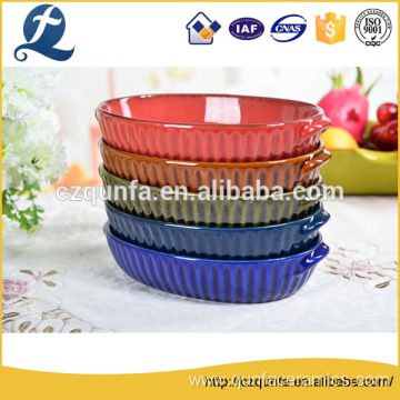 Classic style bakeware embossed tableware ceramic pan